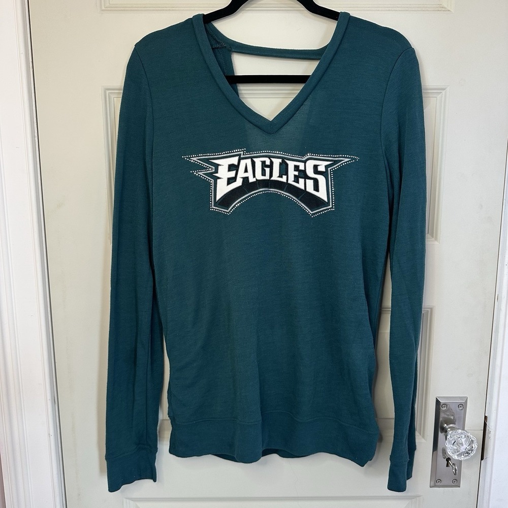 Philadelphia Eagles Women's M Green NFL Pullover Shirt Touch By Alyssa Milano